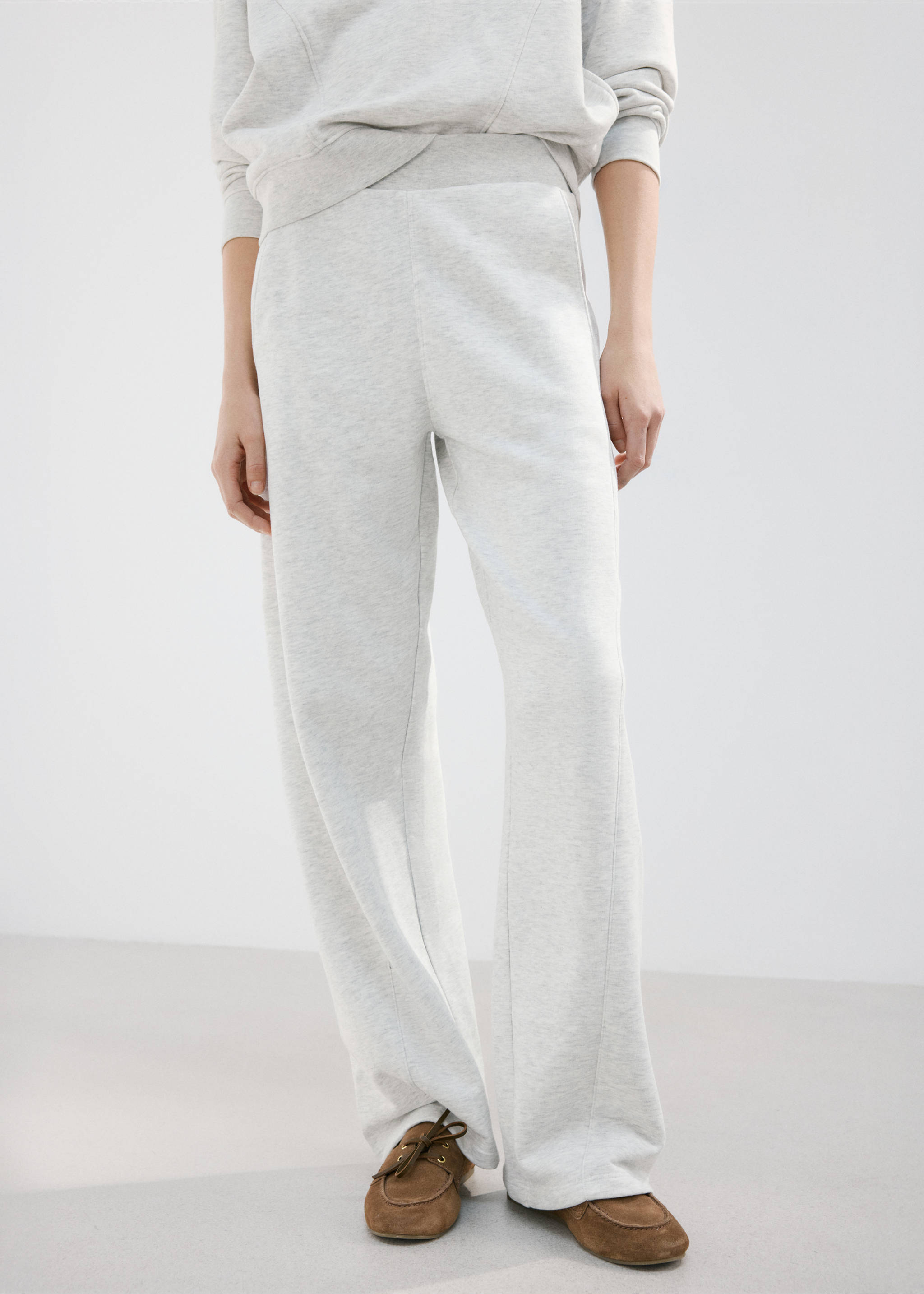 Cotton jogger-style trousers - Medium plane, Grey. Ref: 27087163-00.
