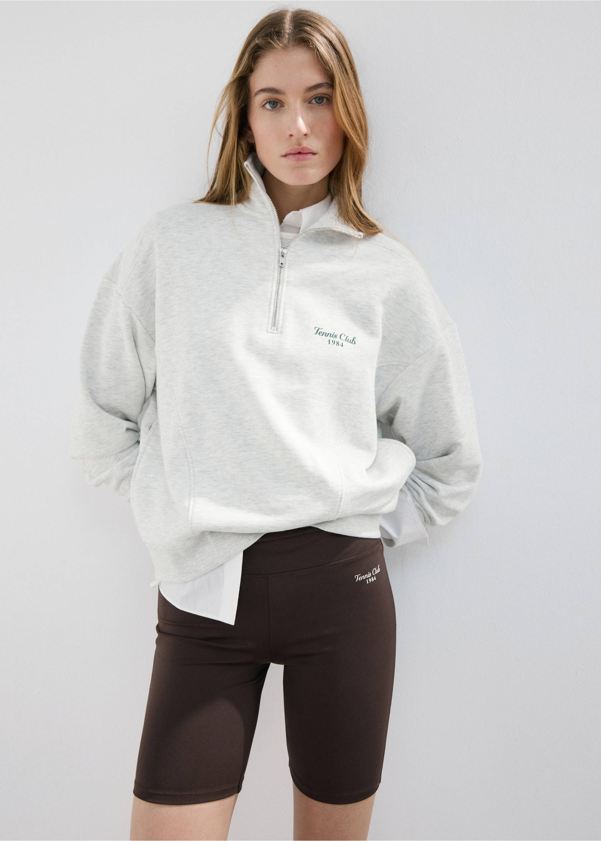 Printed message leggings - Medium plane, Brown. Ref: 27087164-00.