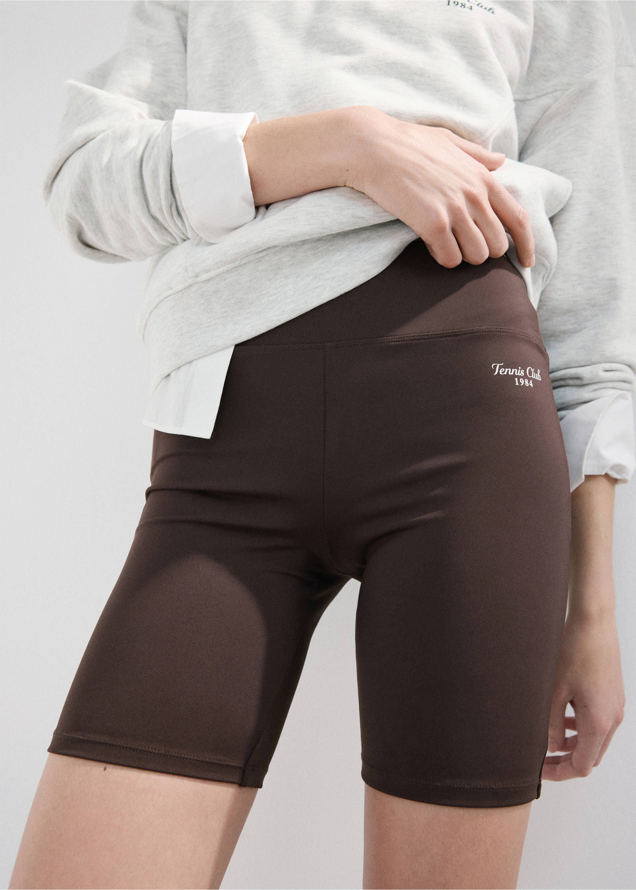 Printed message leggings - Details of the article 6, Brown. Ref: 27087164-00.