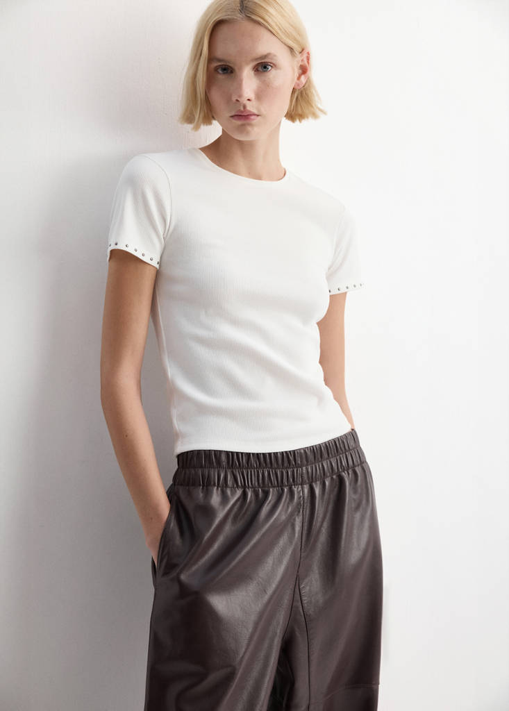 Short sleeve studded tee