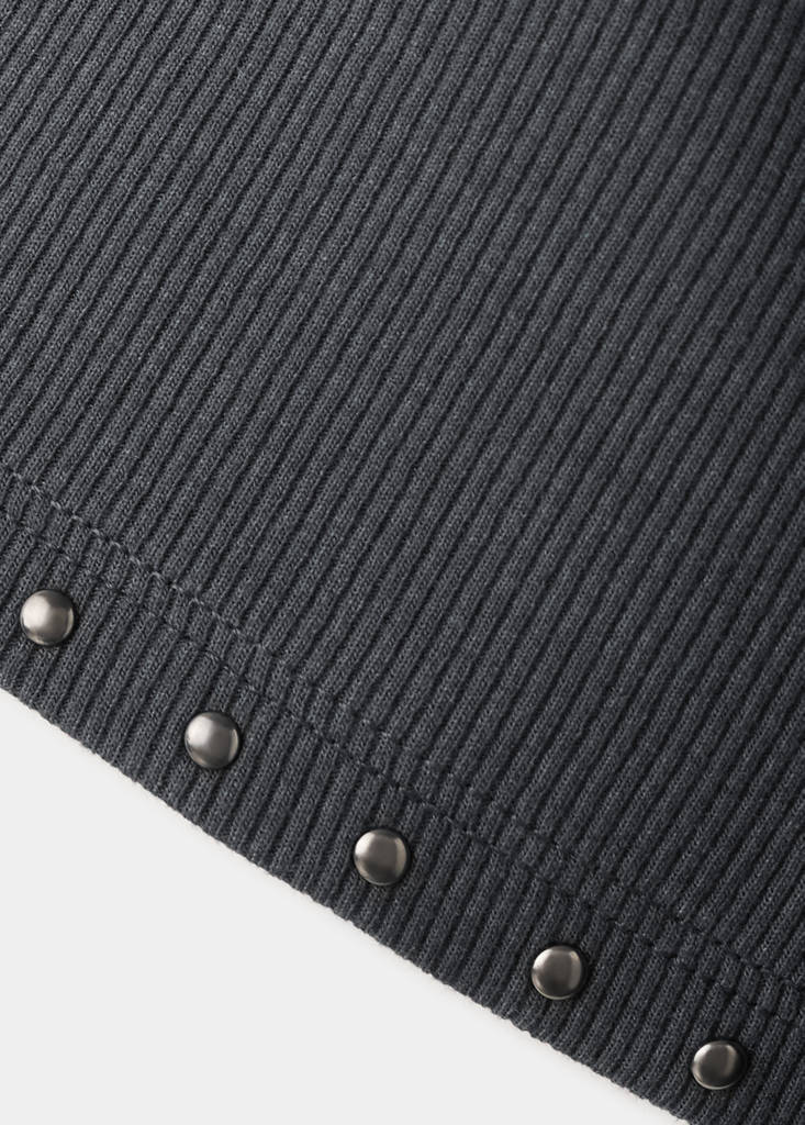 Short-sleeve studded T-shirt — Charcoal