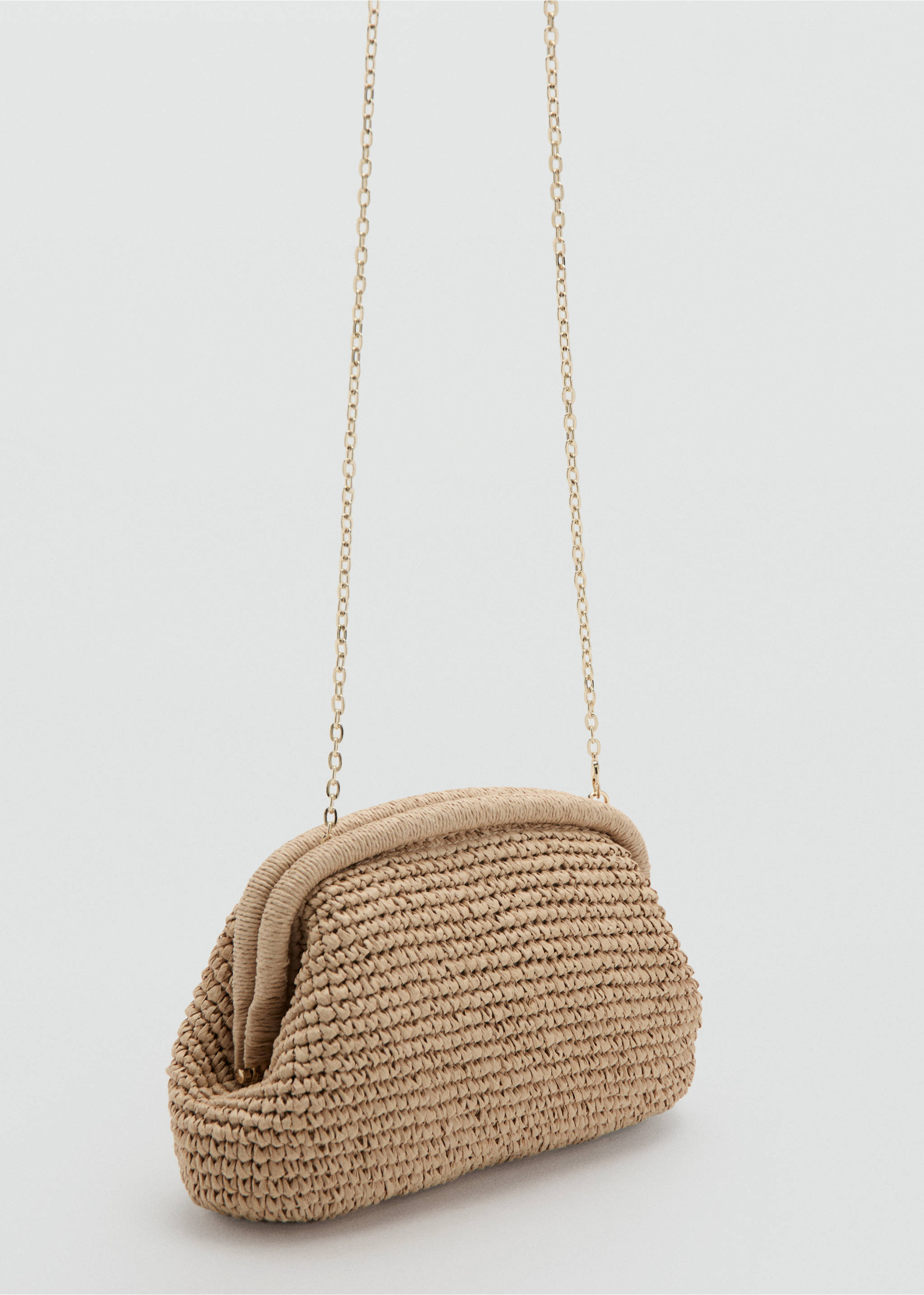Natural fiber clutch bag - Medium plane, Beige. Ref: 27087775-00.