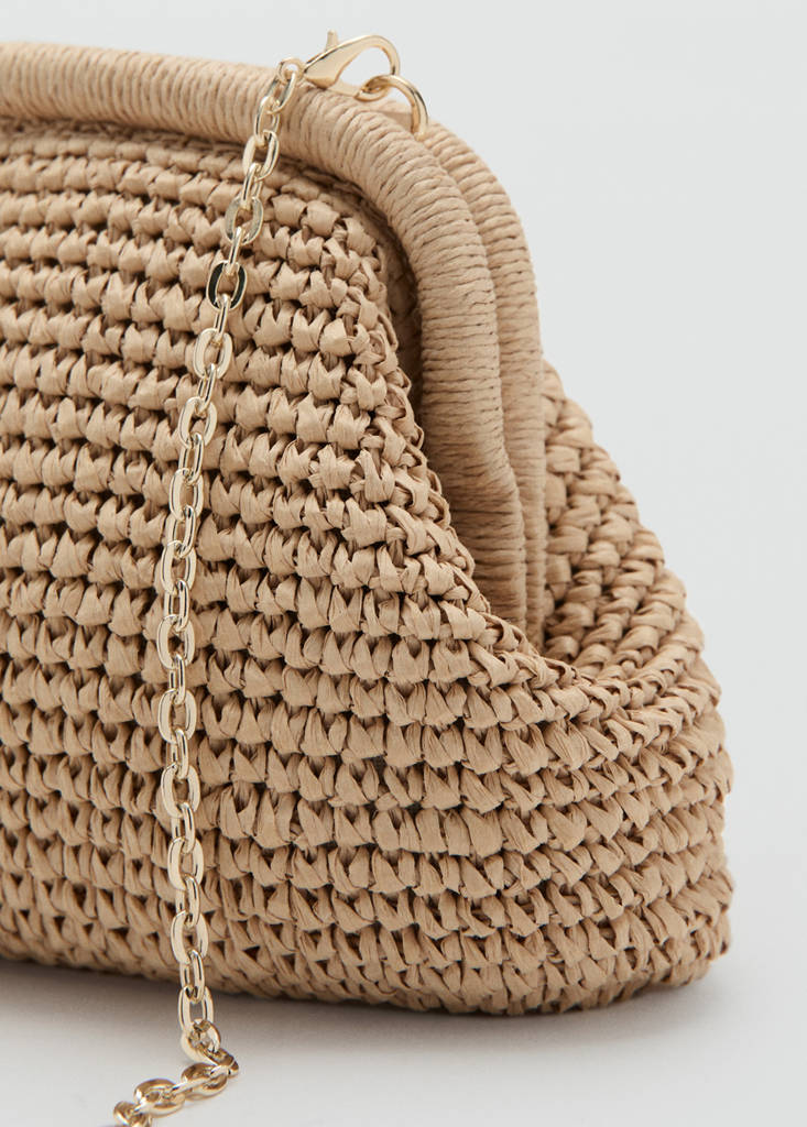 Natural fiber clutch bag — Beige