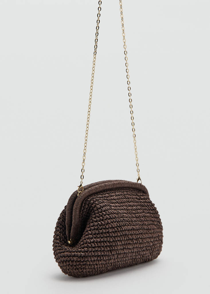 Natural fiber clutch bag — Chocolate