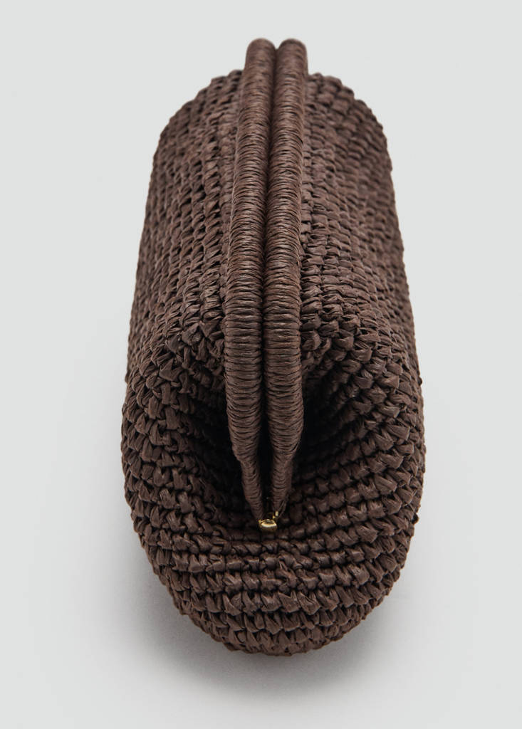 Natural fiber clutch bag — Chocolate