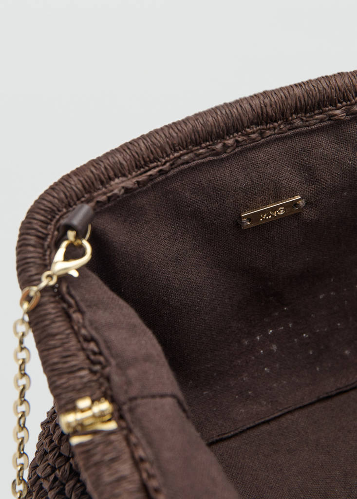 Natural fiber clutch bag — Chocolate