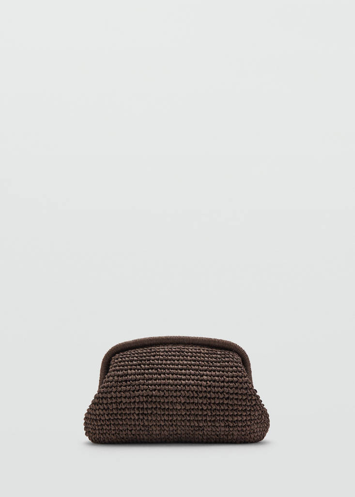 Natural fiber clutch bag — Chocolate