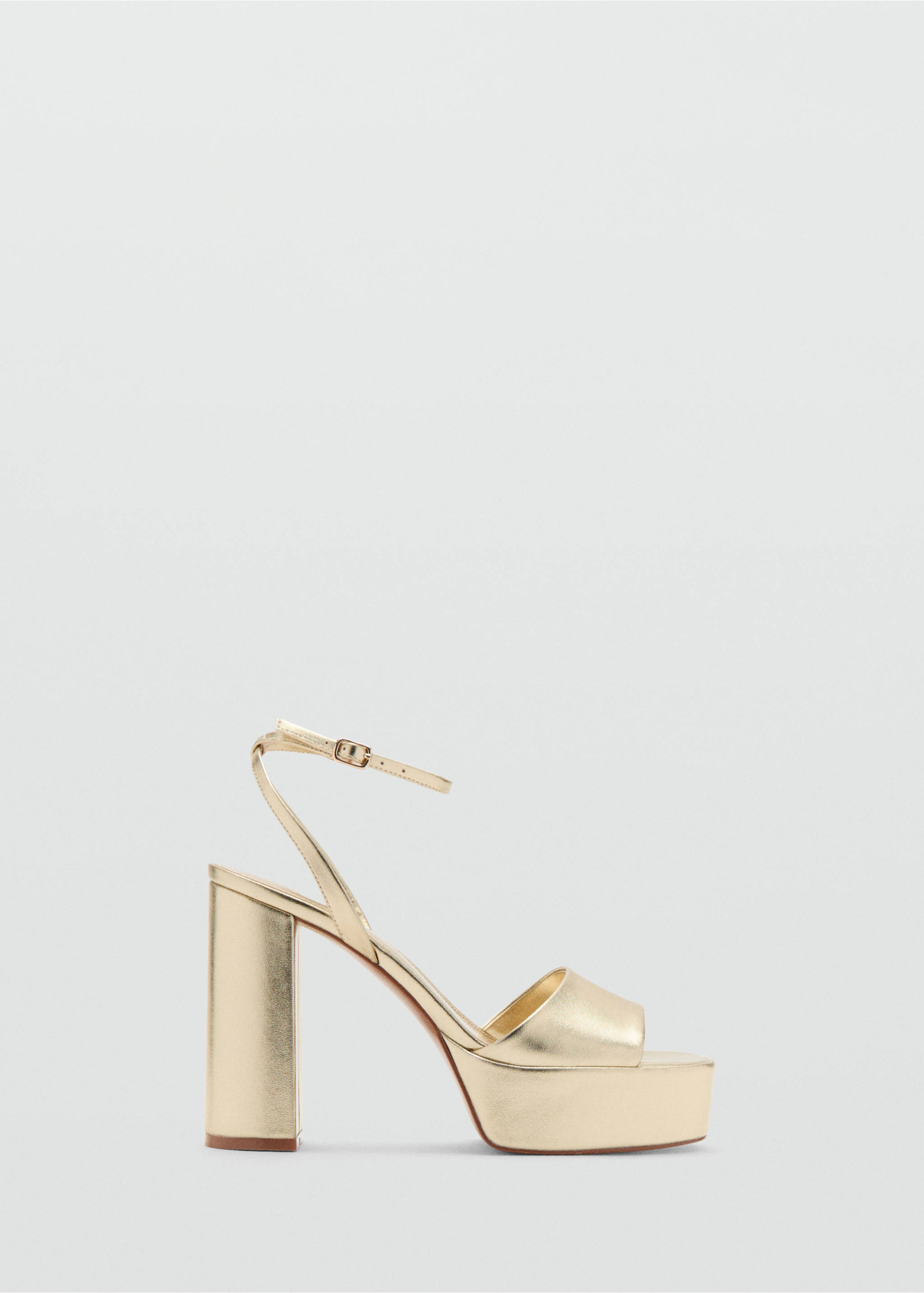 Sandália de salto com efeito metalizado - Artigo sem modelo, Ouro. Ref: 27087776-00.