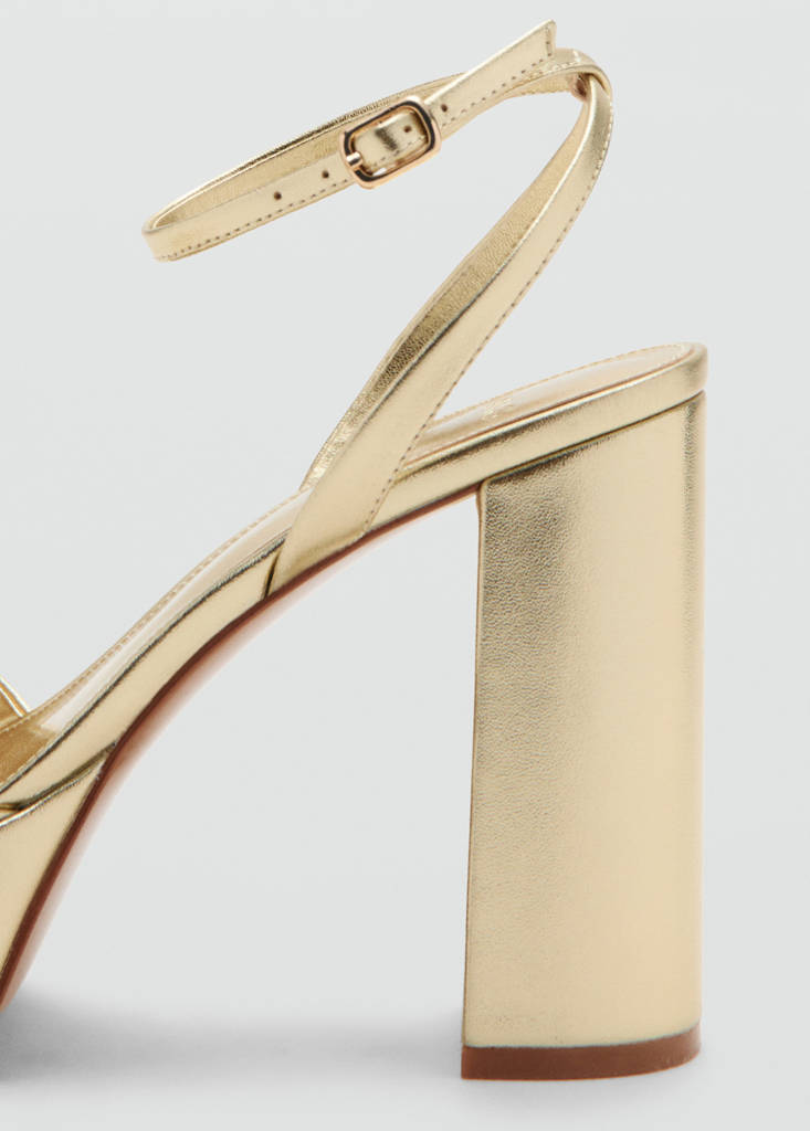 Metallic-effect heeled sandals — Gold