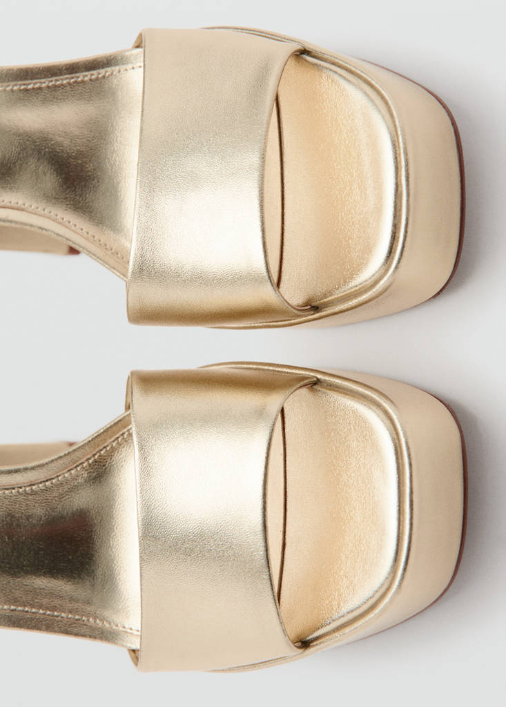 Metallic-effect heeled sandals — Gold