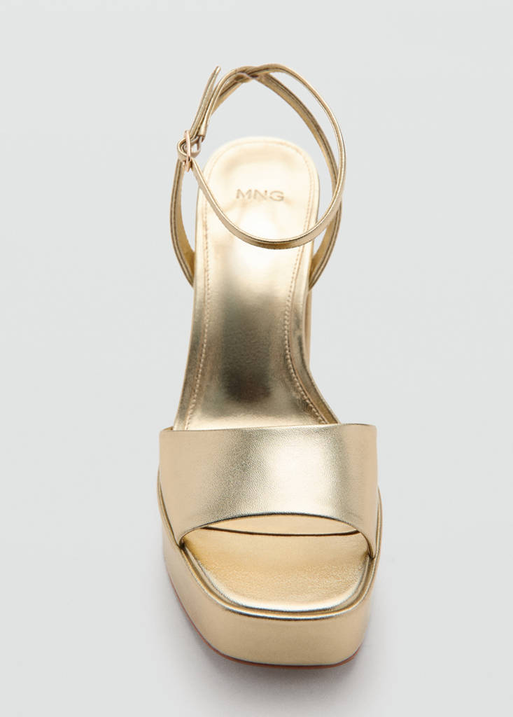 Metallic-effect heeled sandals — Gold