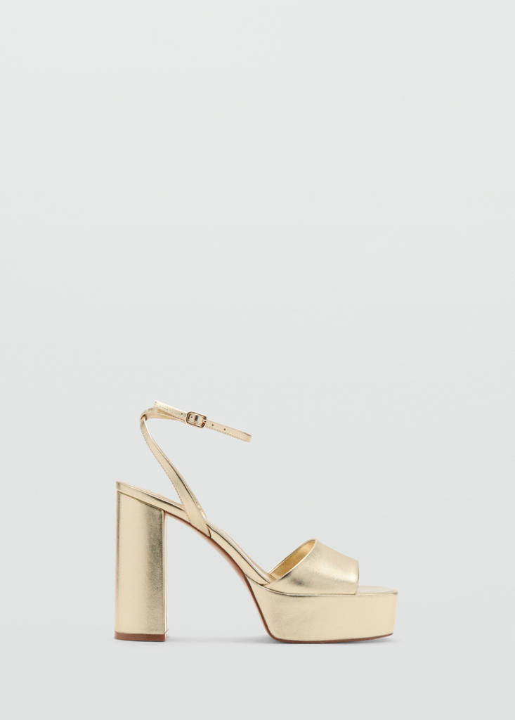Metallic-effect heeled sandals — Gold