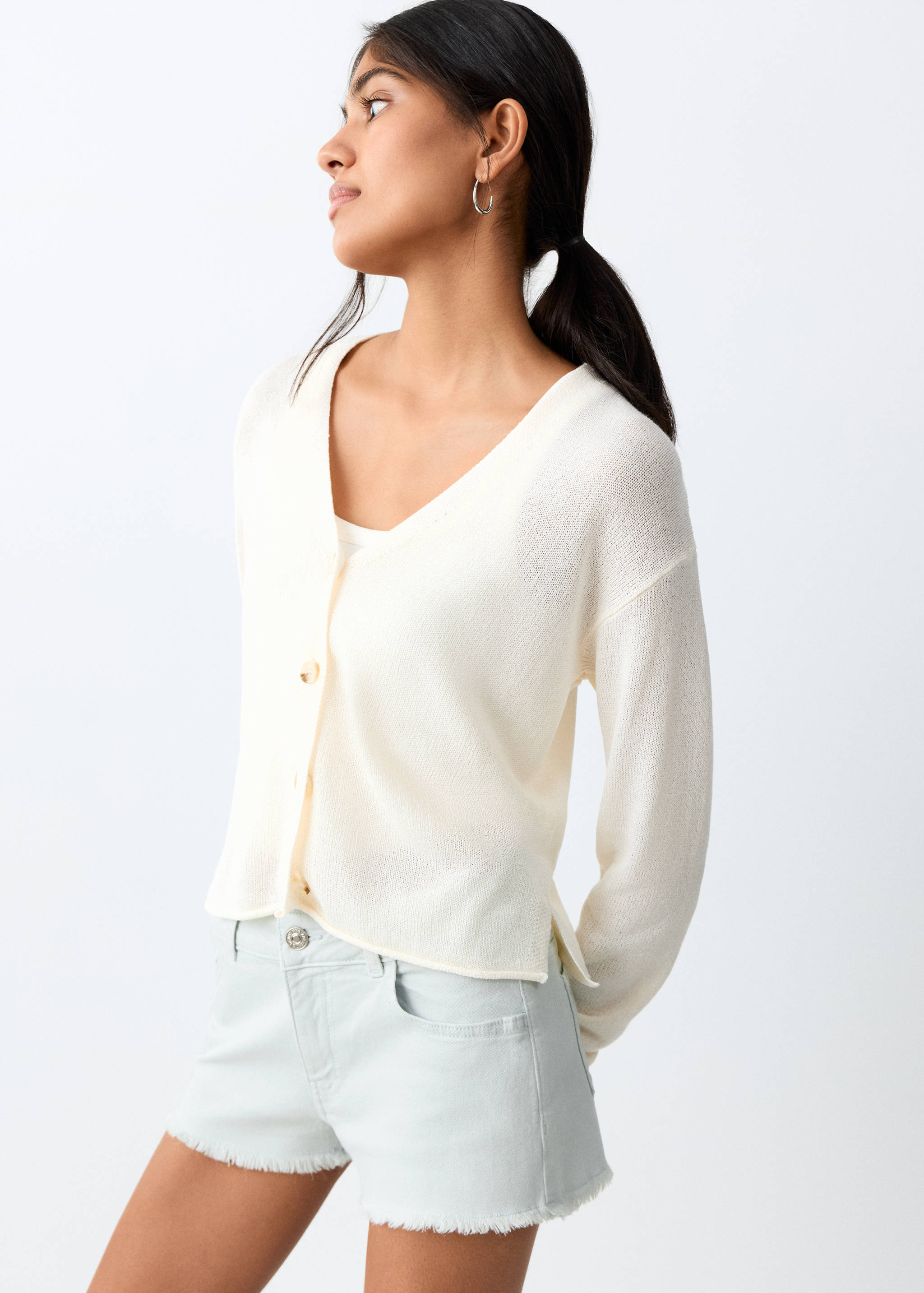 شورت قصير بخصر مزدوج الوجه - رؤية وسط