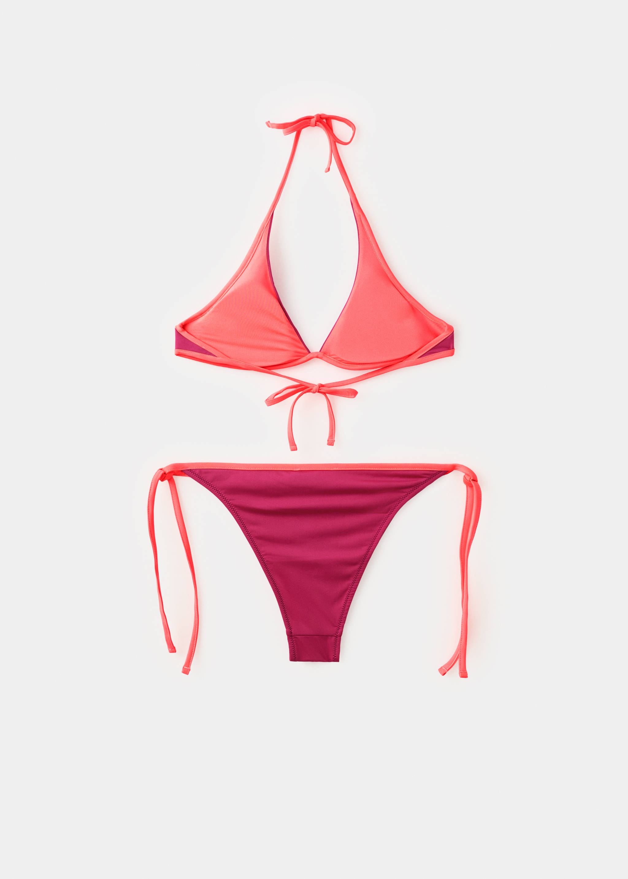 Bicolour Brazilian bikini bottoms - Reverse of the article