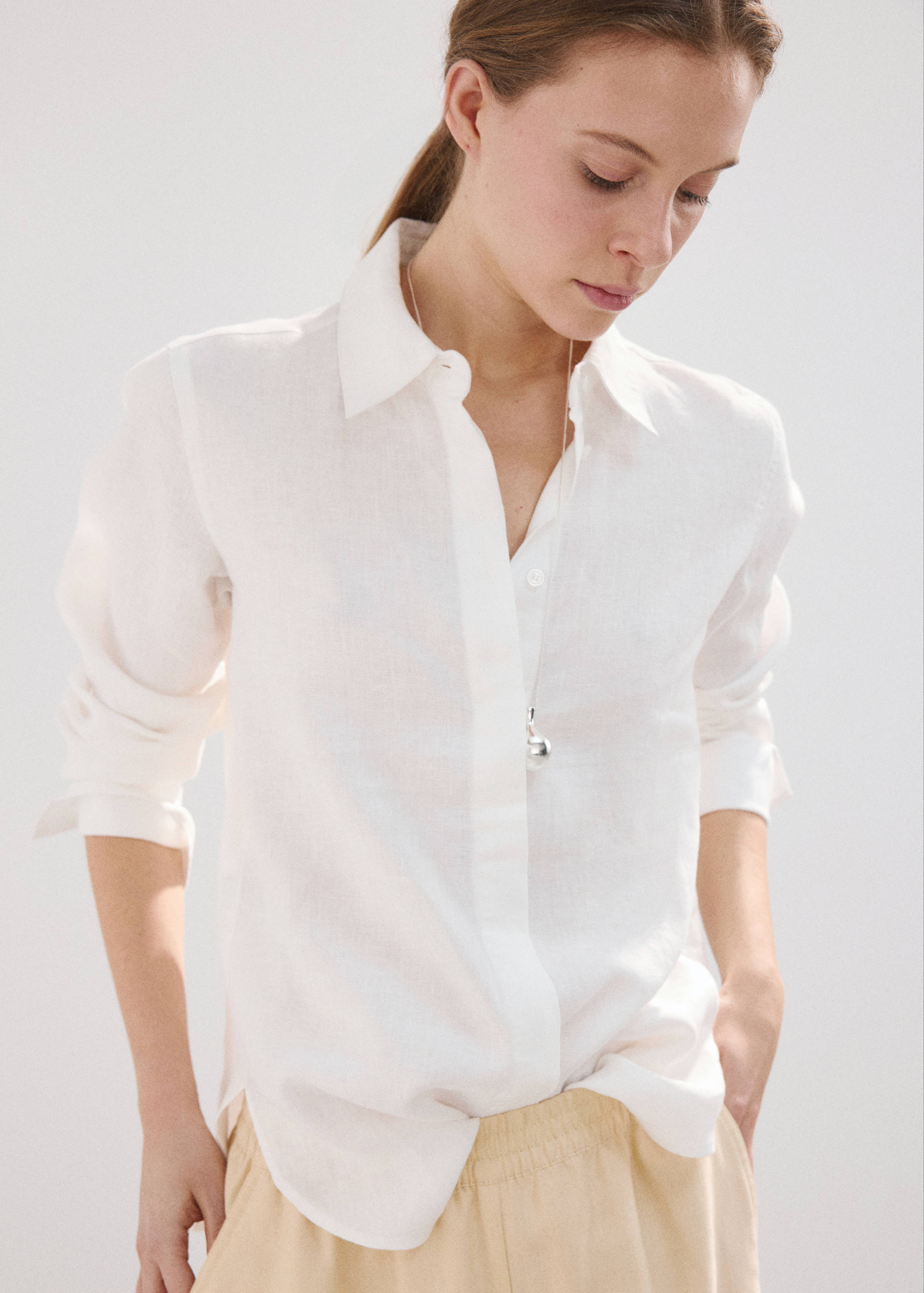 Camisa recta lino - Plano medio