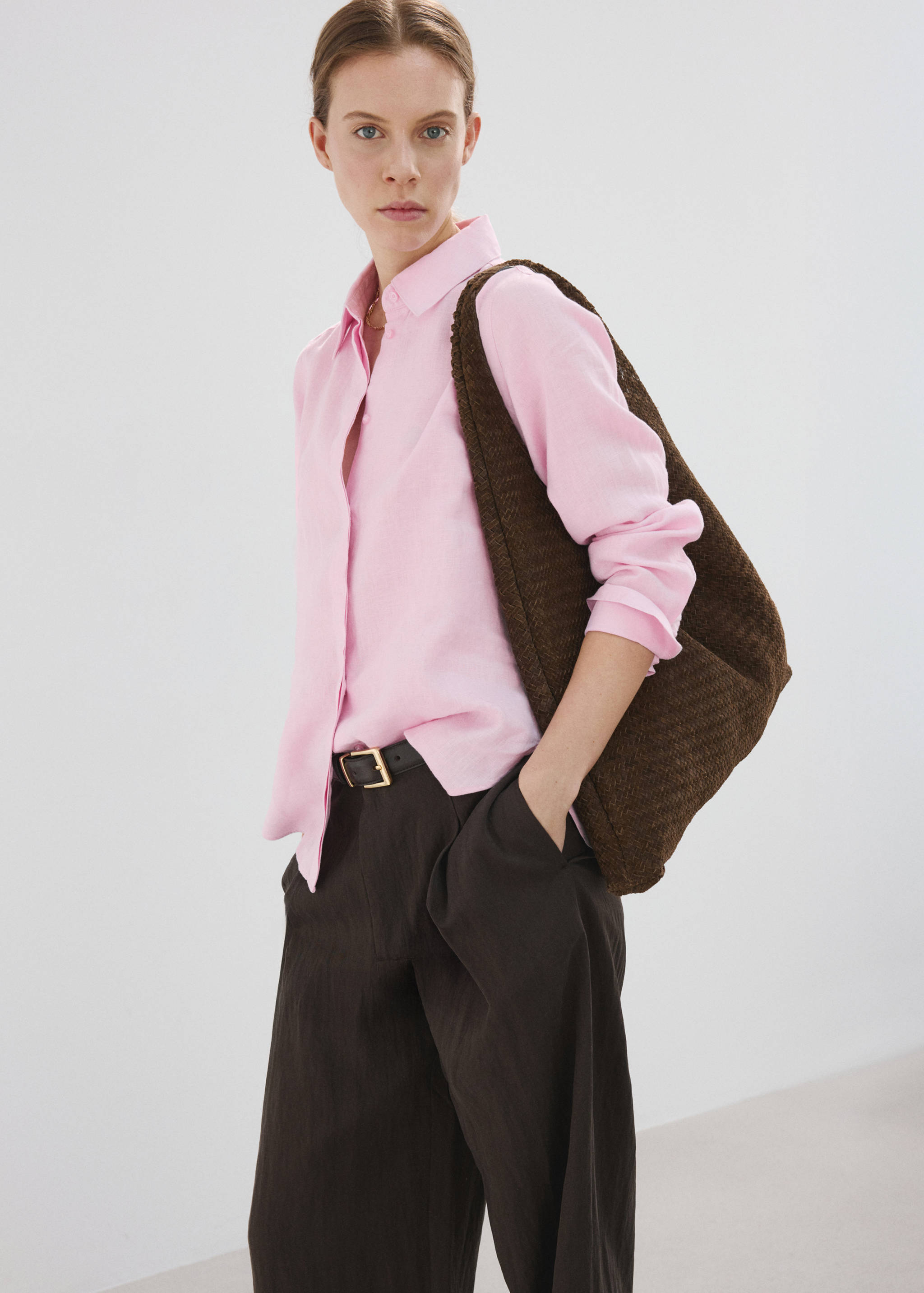 Camisa recta lino - Plano medio