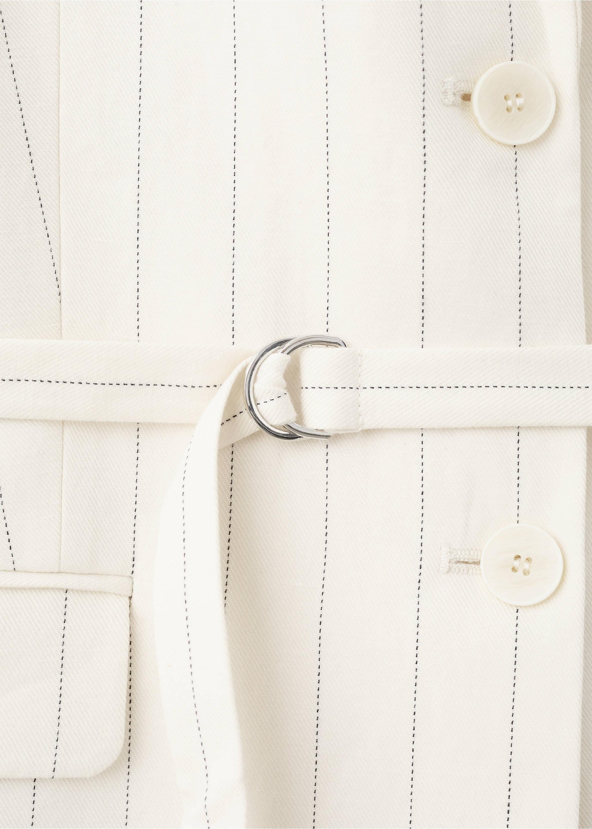 Blazer costume lin ceinture - Détail de l'article 8, Écru. Ref: 27087782-00.