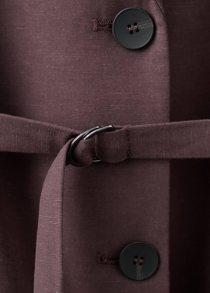 Linen suit jacket with belt — Purple