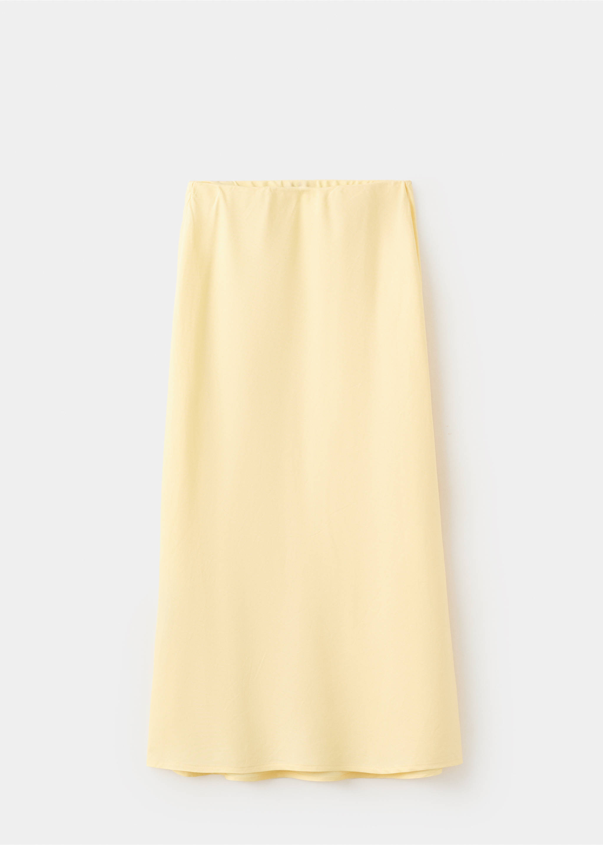 Linen-blend straight skirt - Article without model, Vanilla. Ref: 27087783-00.