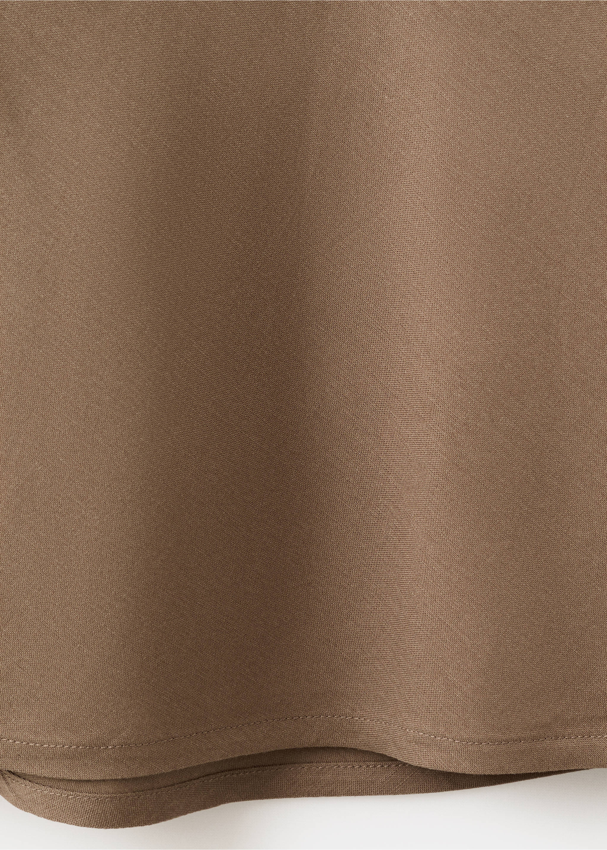 Linen-blend straight skirt - Details of the article 0, Brown. Ref: 27087783-00.