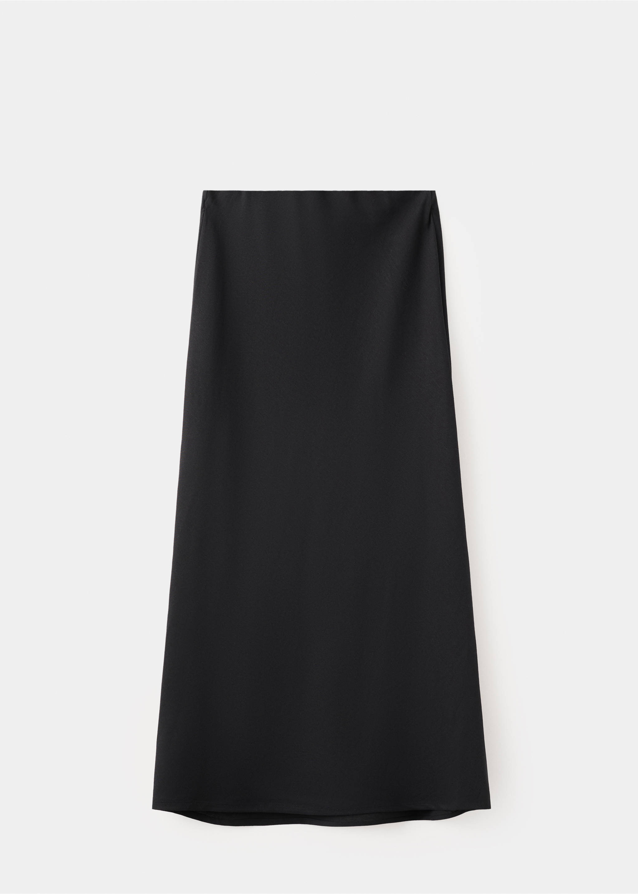 Linen-blend straight skirt - Article without model, Black. Ref: 27087783-00.
