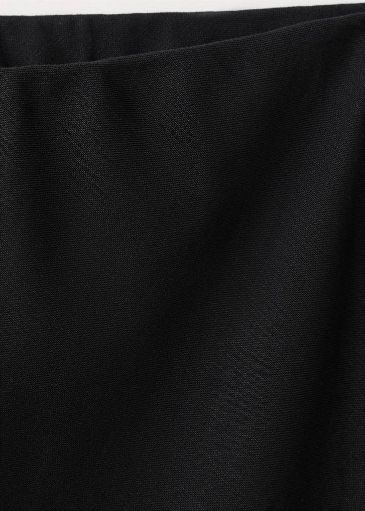 Linen-blend straight skirt — Black