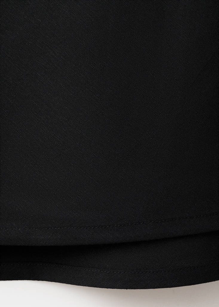 Linen-blend straight skirt — Black