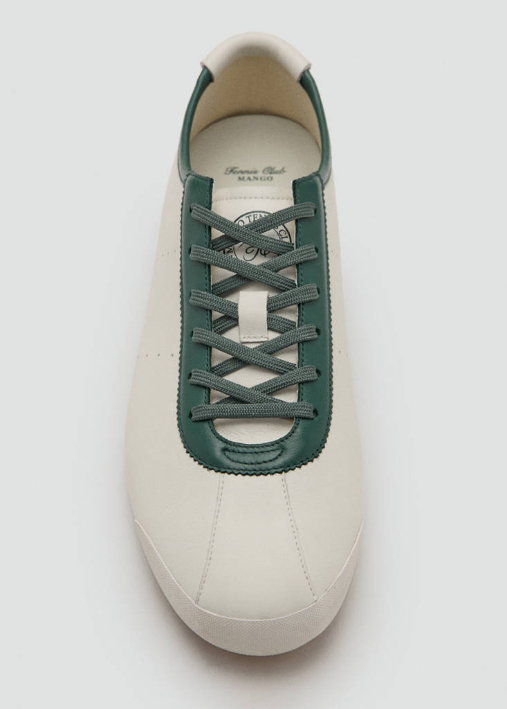 Leather mixed sneakers — White