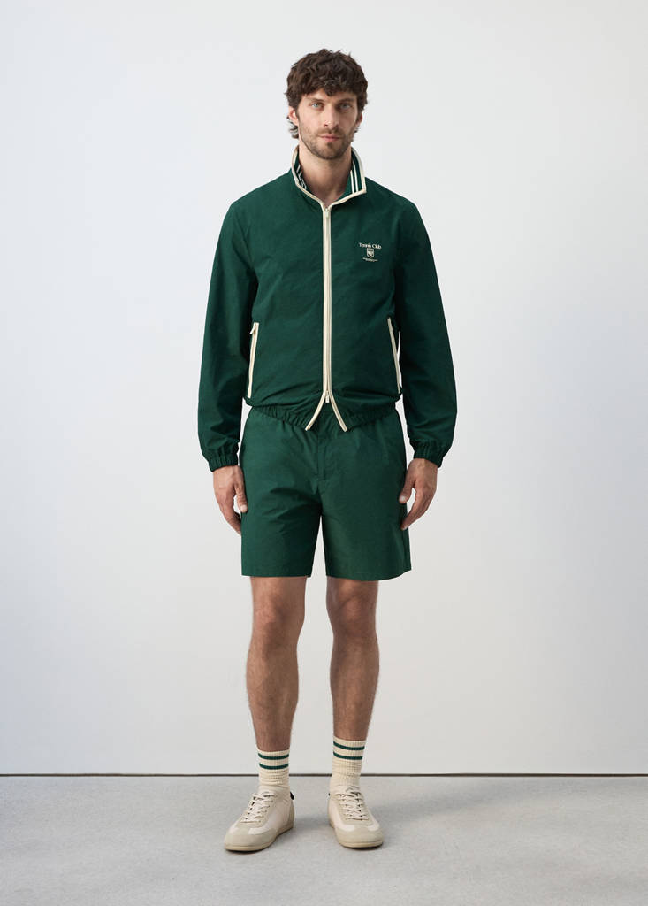 Regular fit embroidered bermuda shorts — Dark Green