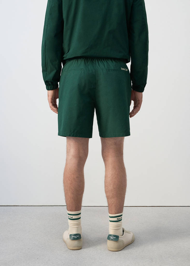 Regular fit embroidered bermuda shorts — Dark Green