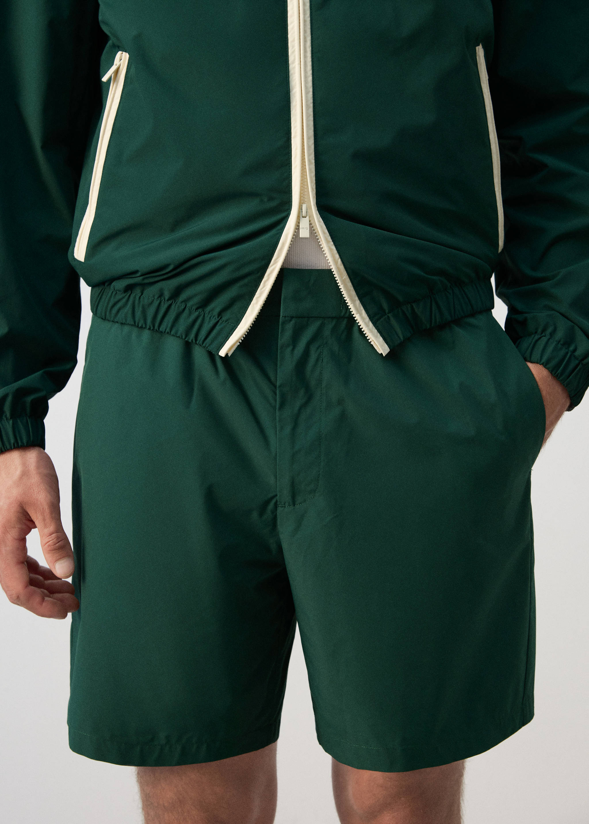 Regular fit embroidered bermuda shorts - Details of the article 1