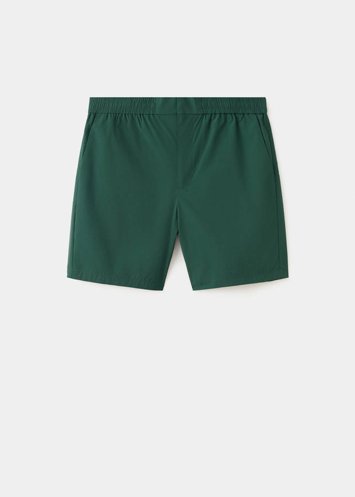 Regular fit embroidered bermuda shorts — Dark Green
