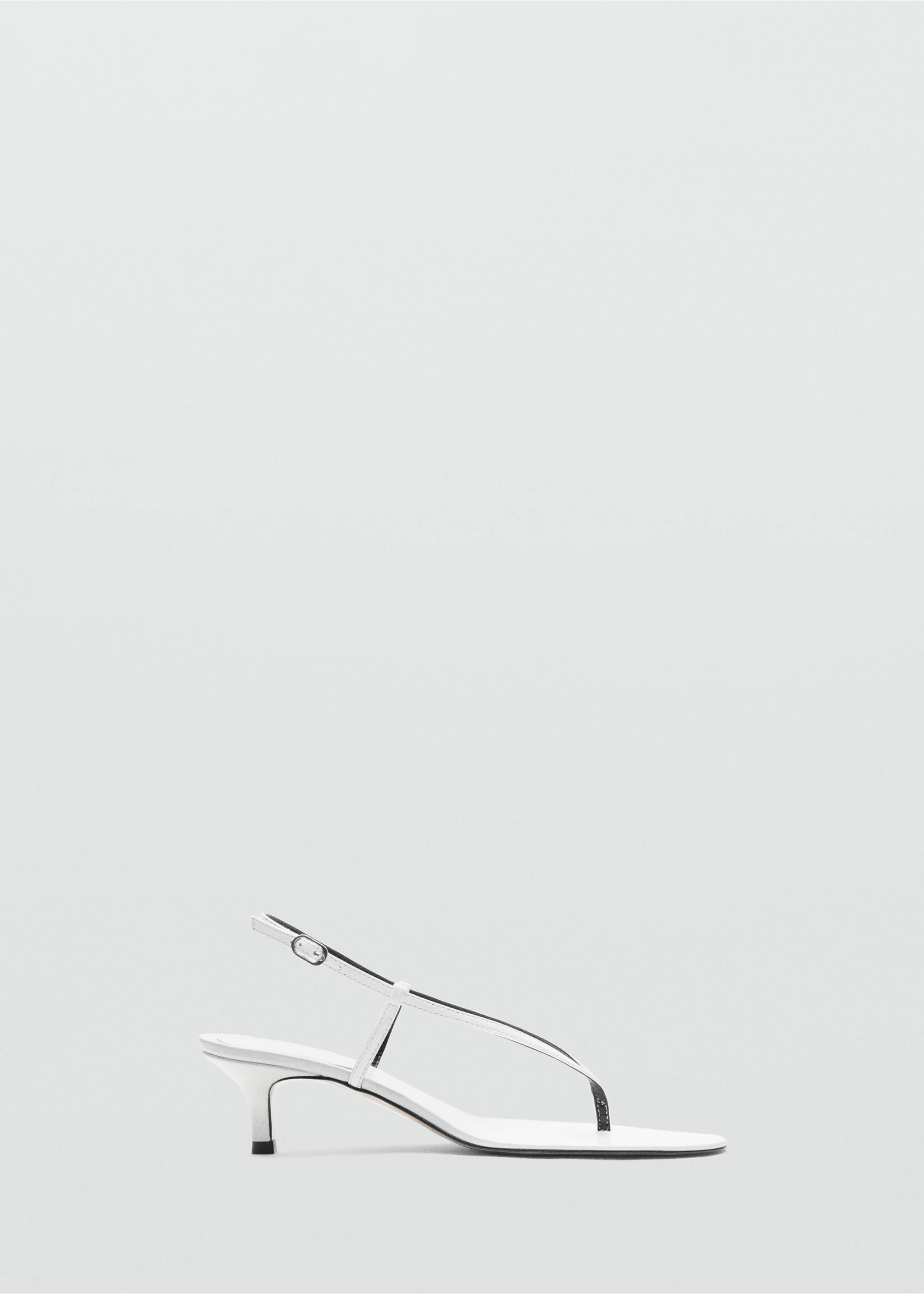 Heeled leather sandals with straps - Article without model, White. Ref: 27087789-00.