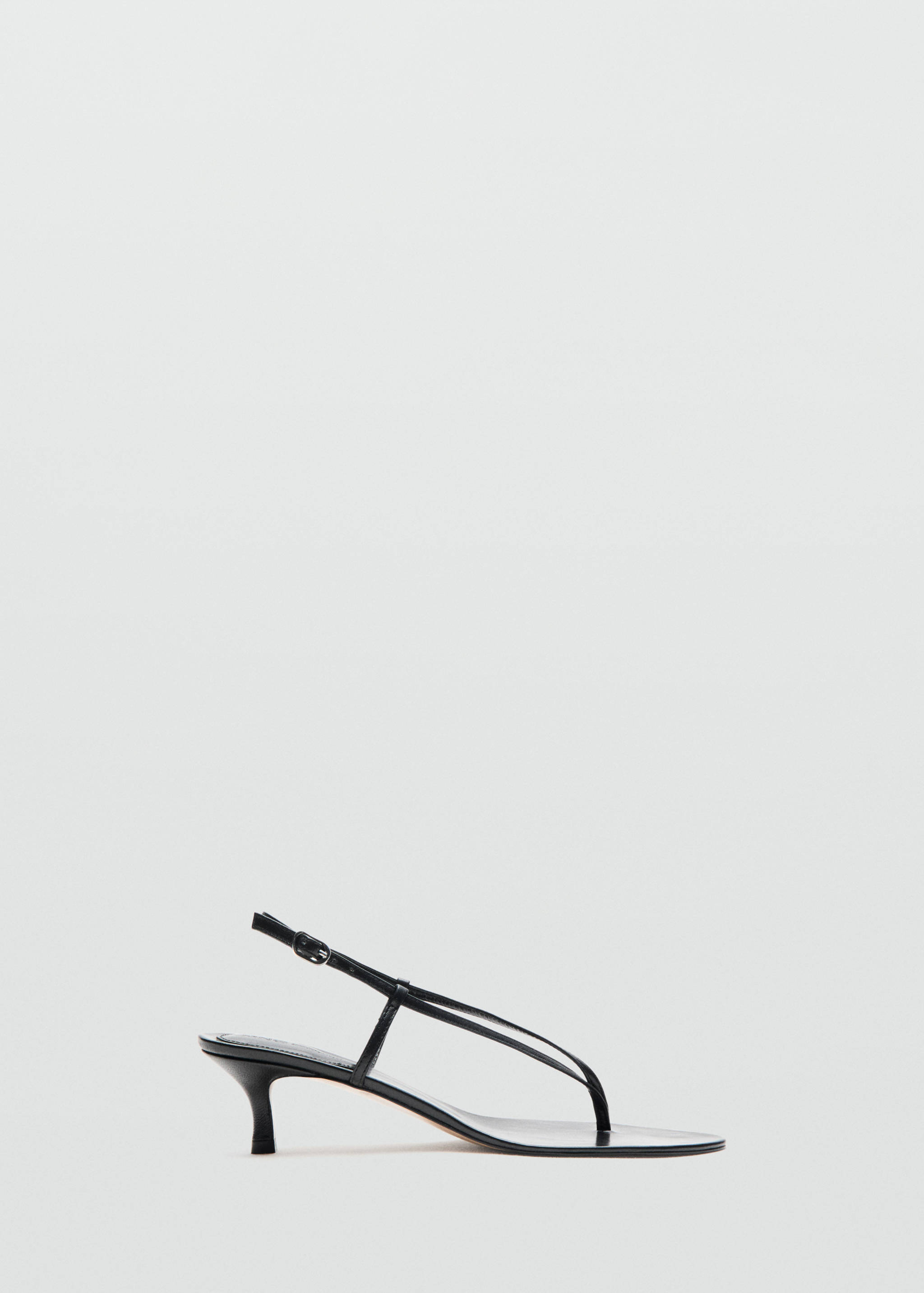 Heeled leather sandals with straps - Article without model