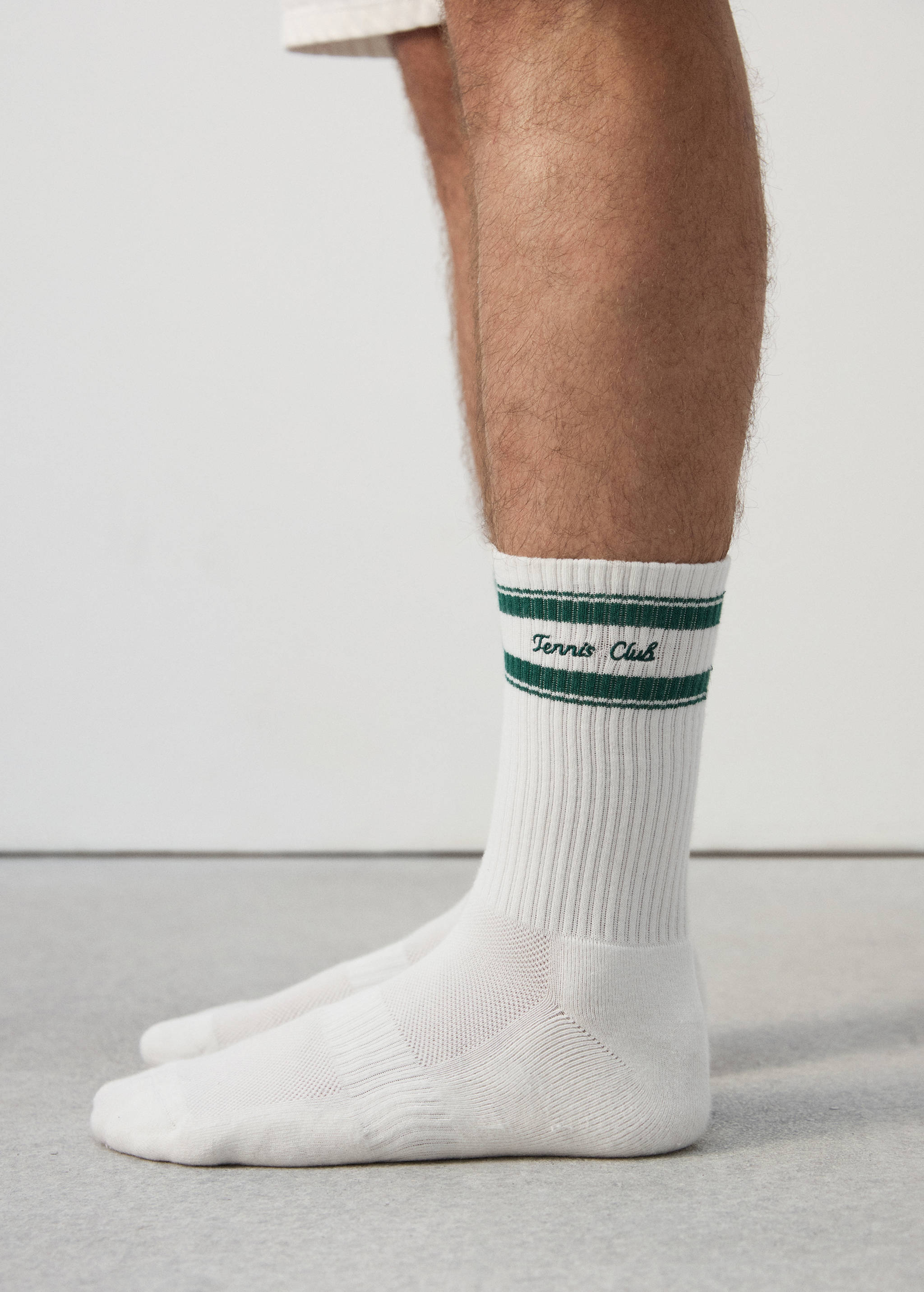 Striped socks with embroidered text - Details of the article 9