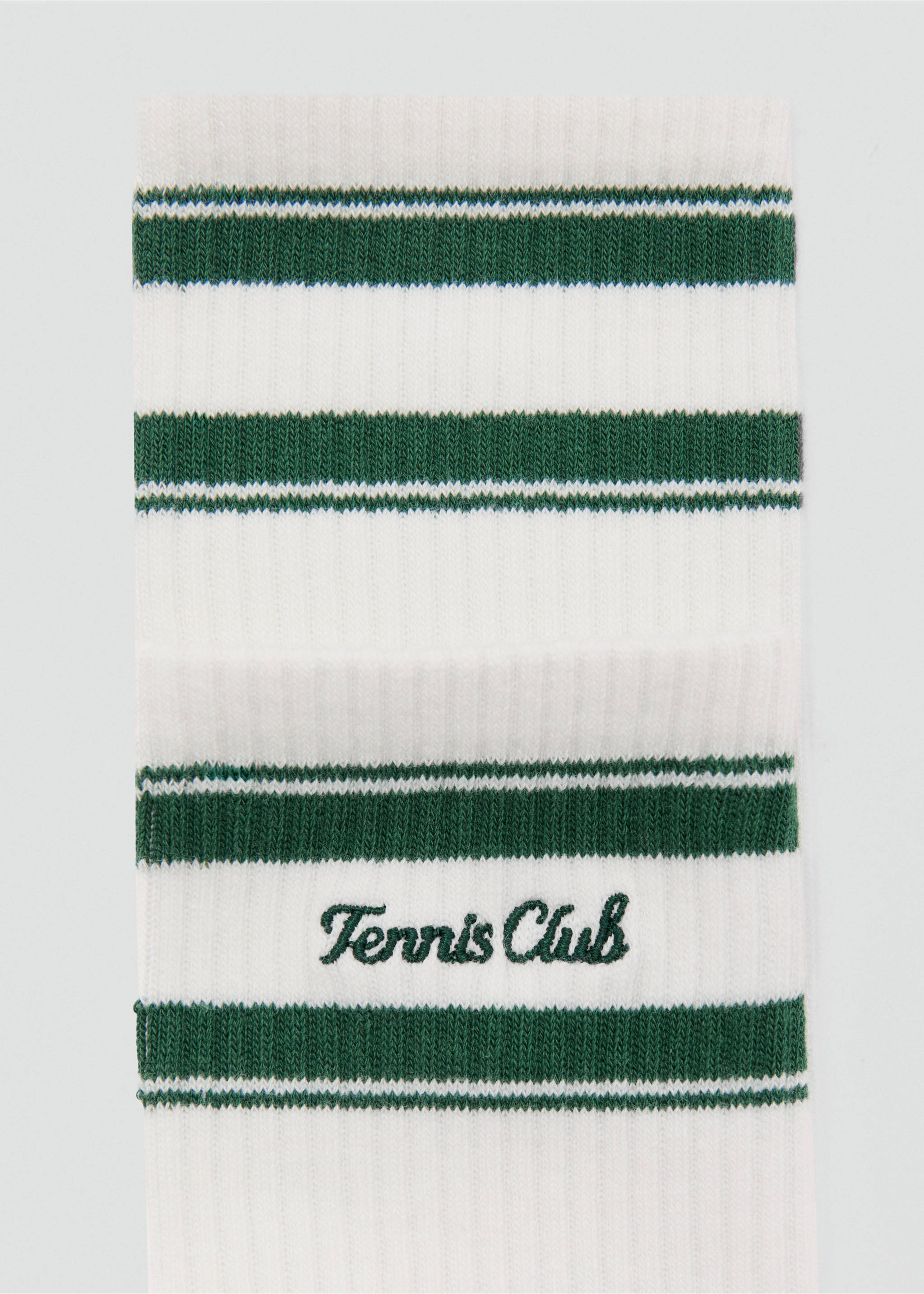 جوارب مخططة بنص مطرز - رؤية وسط, أبيض. Ref: 27087790-00.