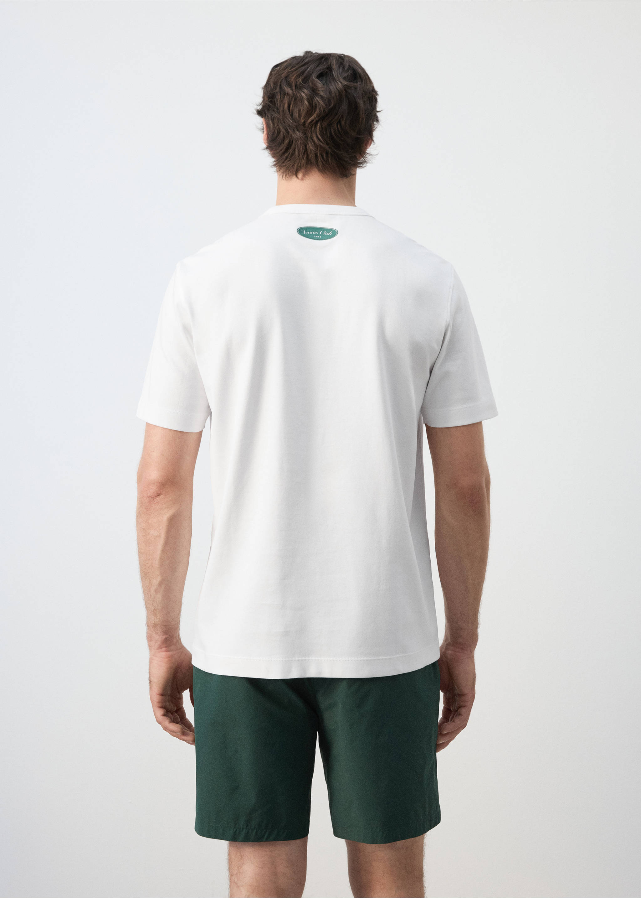 100% cotton printed t-shirt - Reverse of the article, White. Ref: 27087791-00.