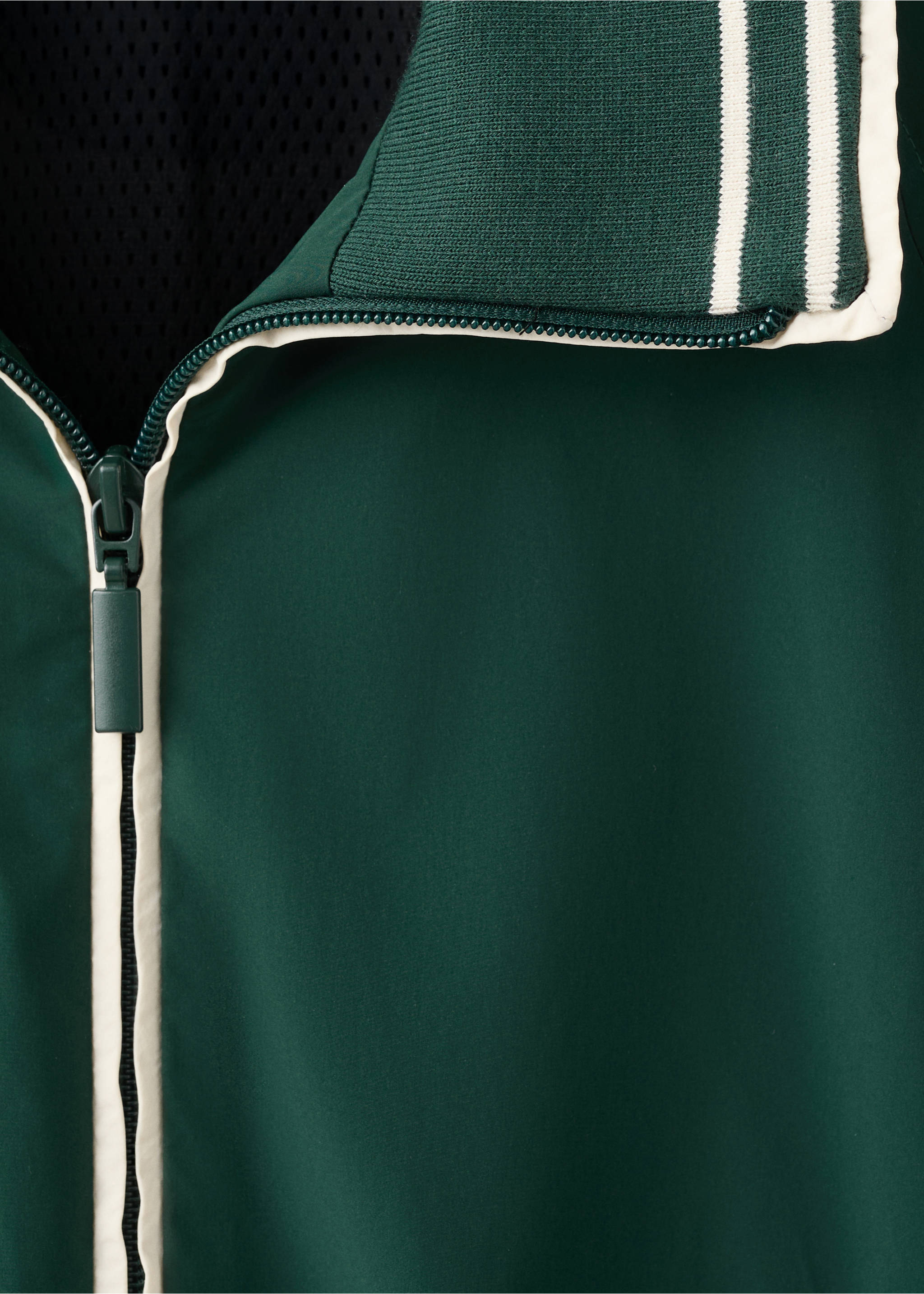 Contrast striped jacket - Details of the article 0, Green. Ref: 27087793-00.