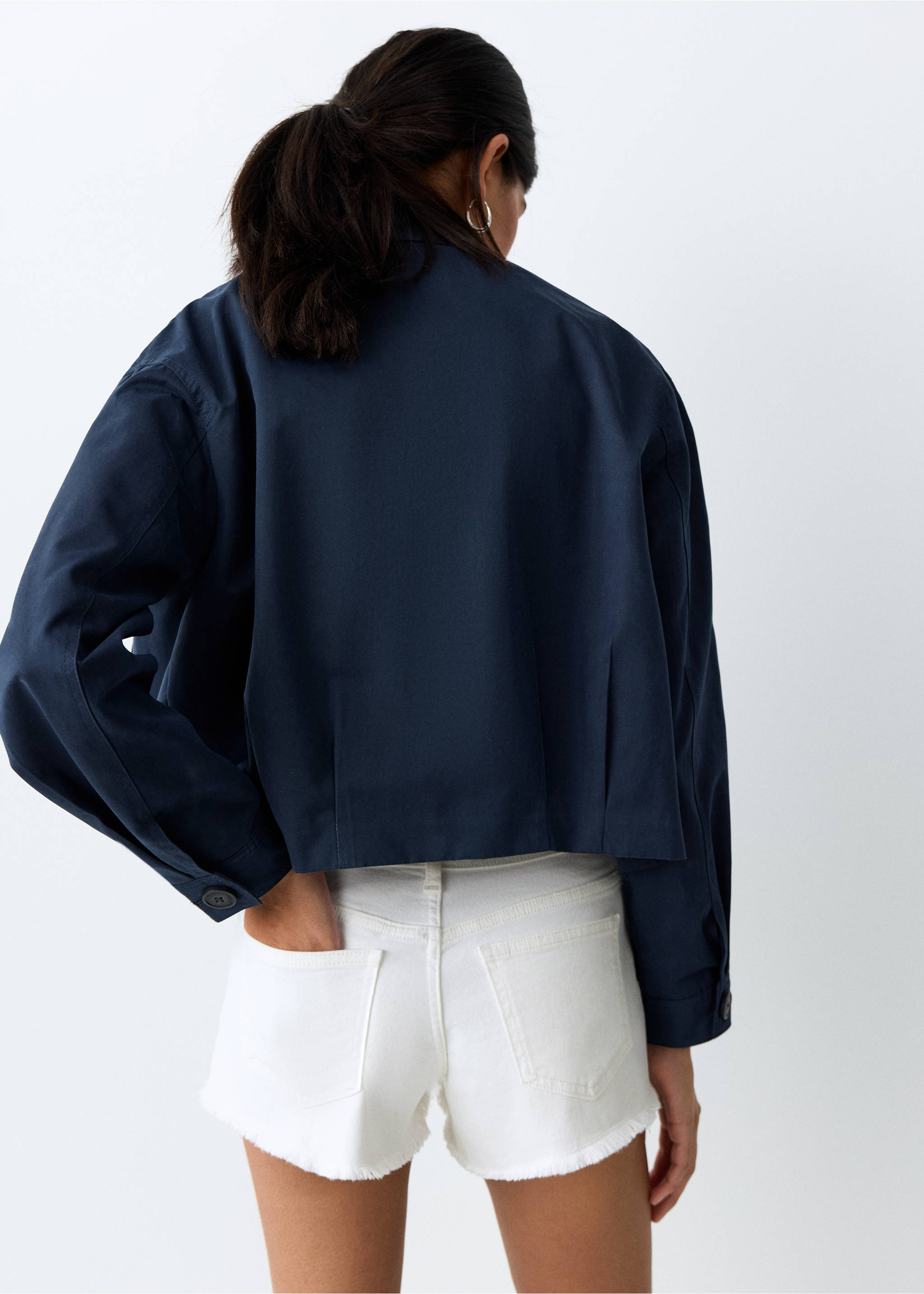 Shorts detalles bordados - Reverso del artículo, Blanco. Ref: 27087794-00.