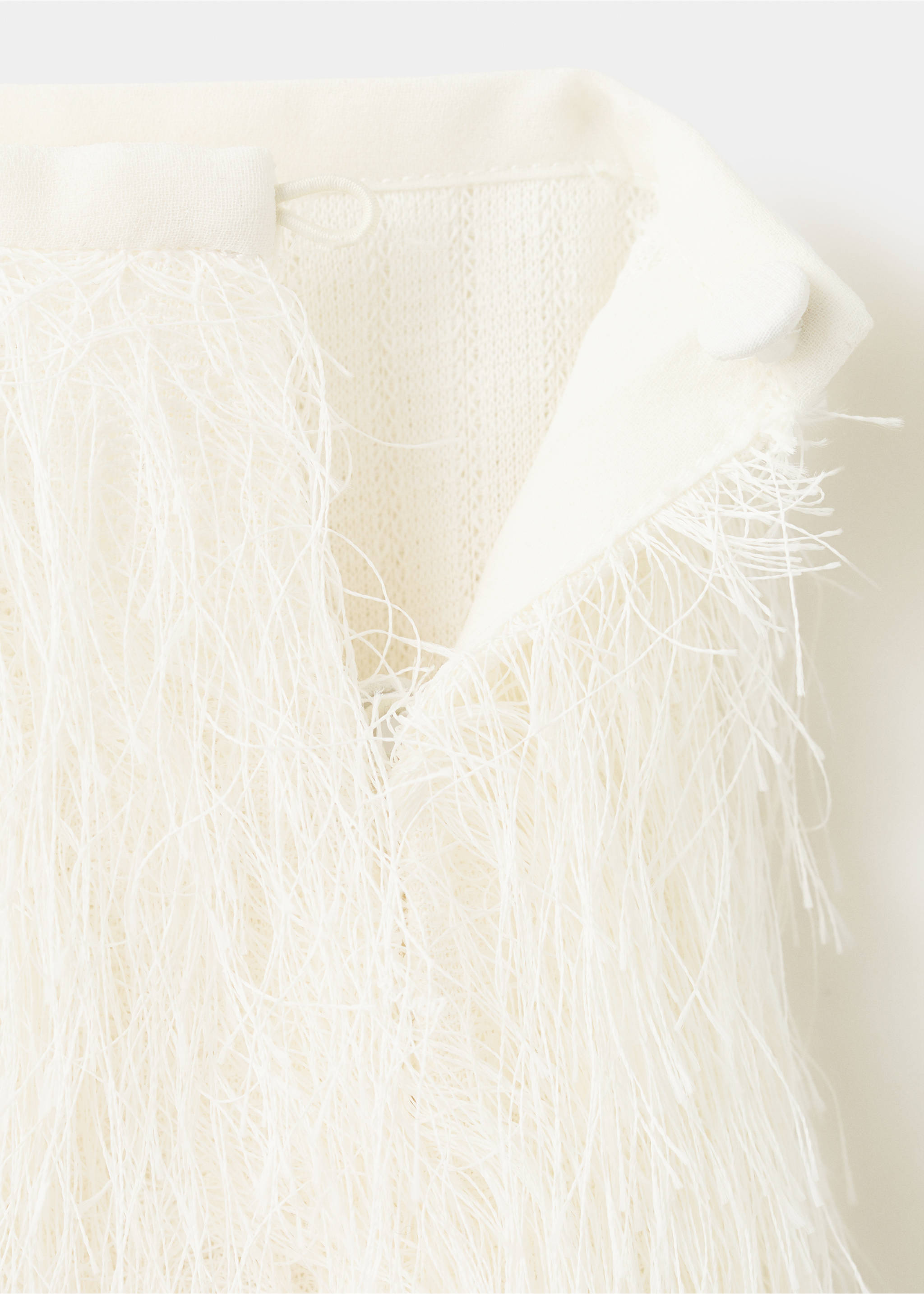 Midi skirt with textured yarn - Details of the article 8, Off White. Ref: 27087795-00.