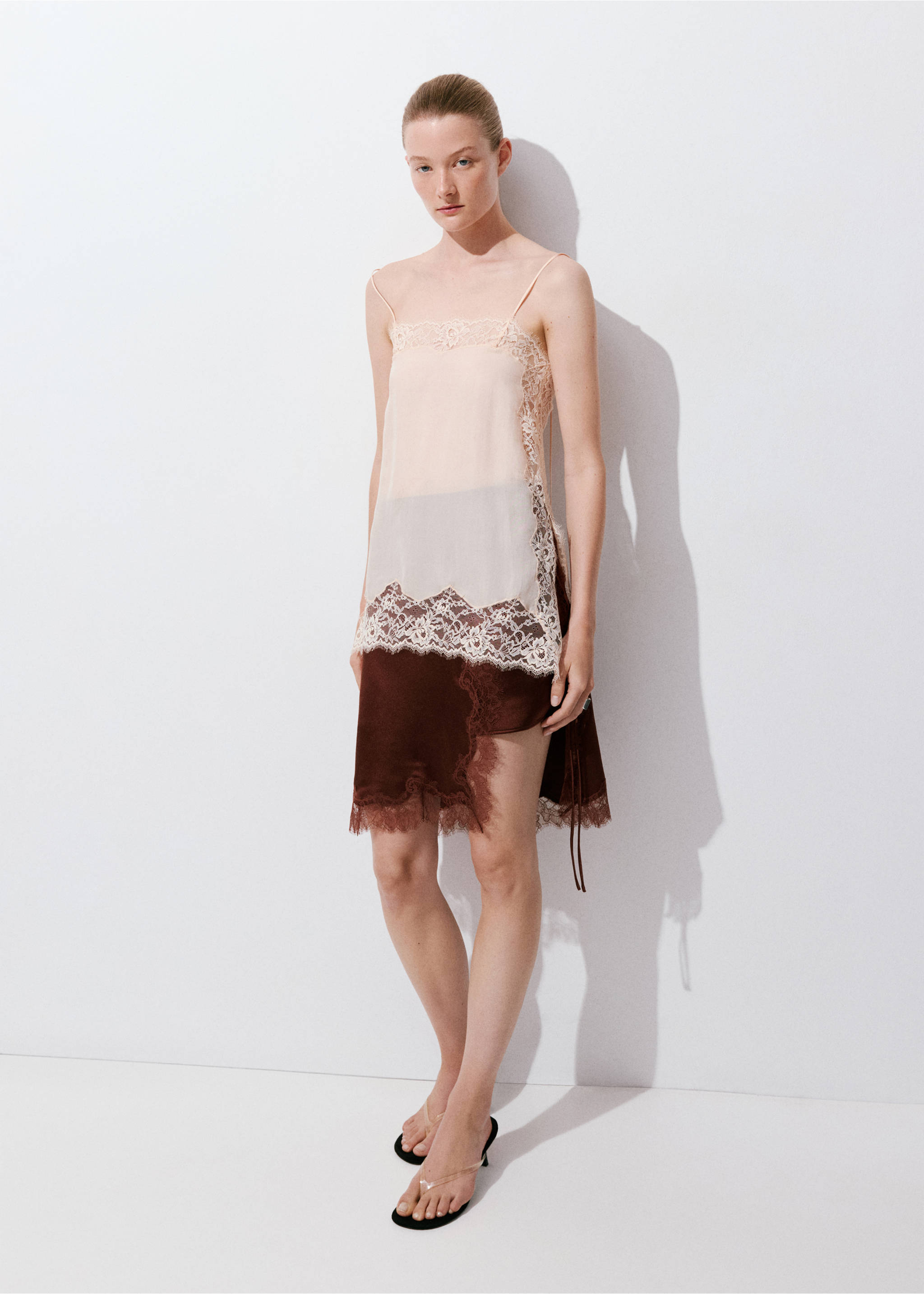 Lace slip skirt - General plane, Burnt Orange. Ref: 27087798-00.