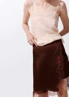 Lace slip skirt — Burnt Orange 4