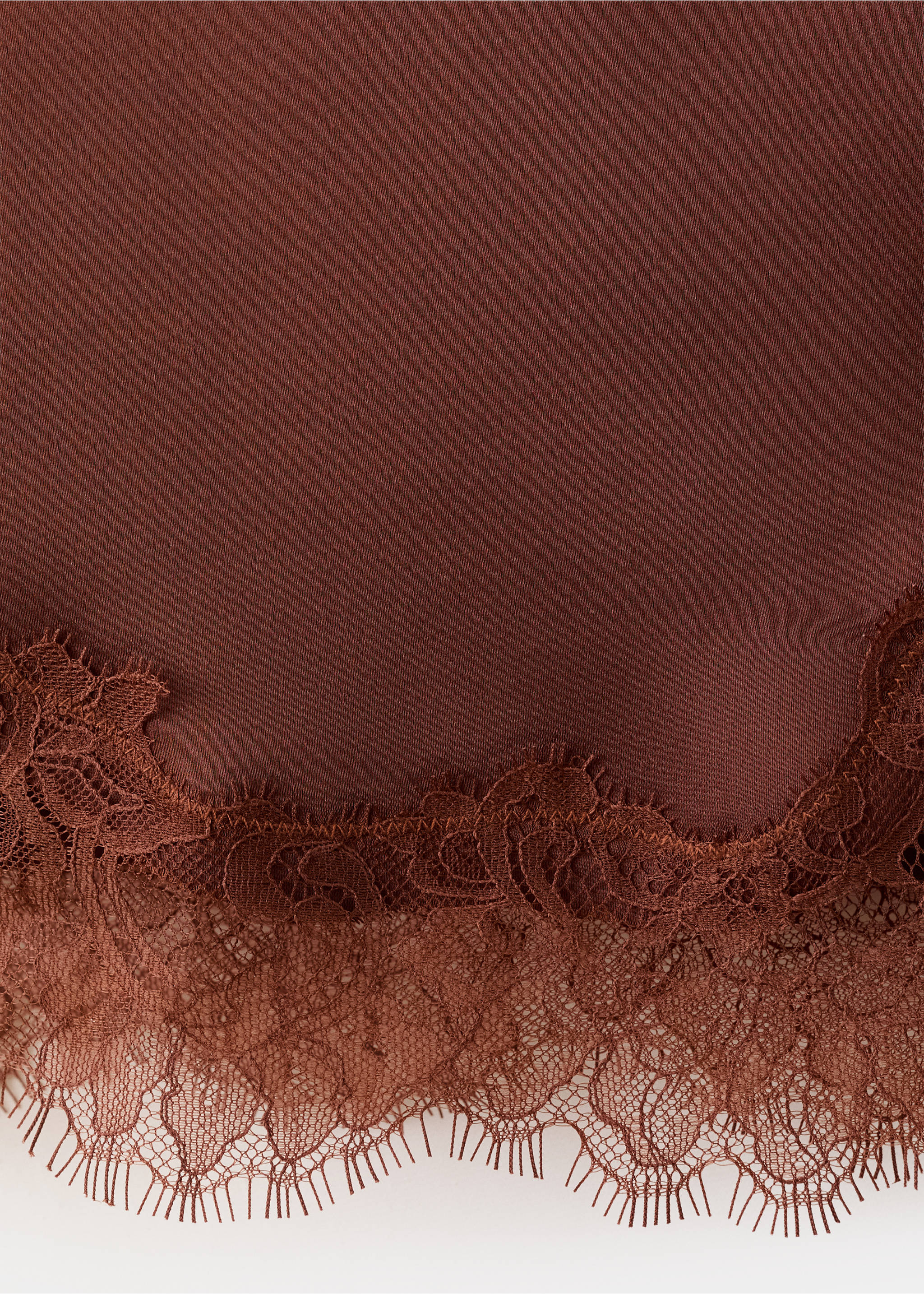 Lace slip skirt - Details of the article 8, Burnt Orange. Ref: 27087798-00.