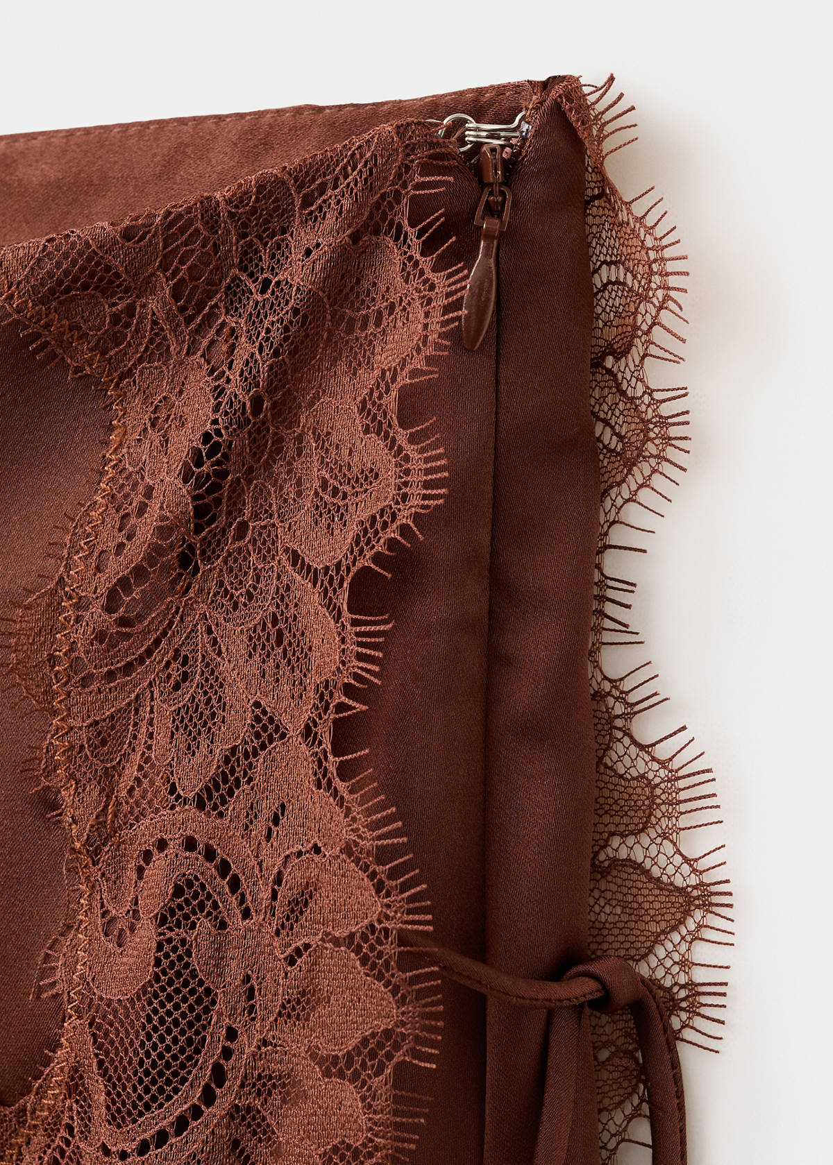 Lace slip skirt — Burnt Orange