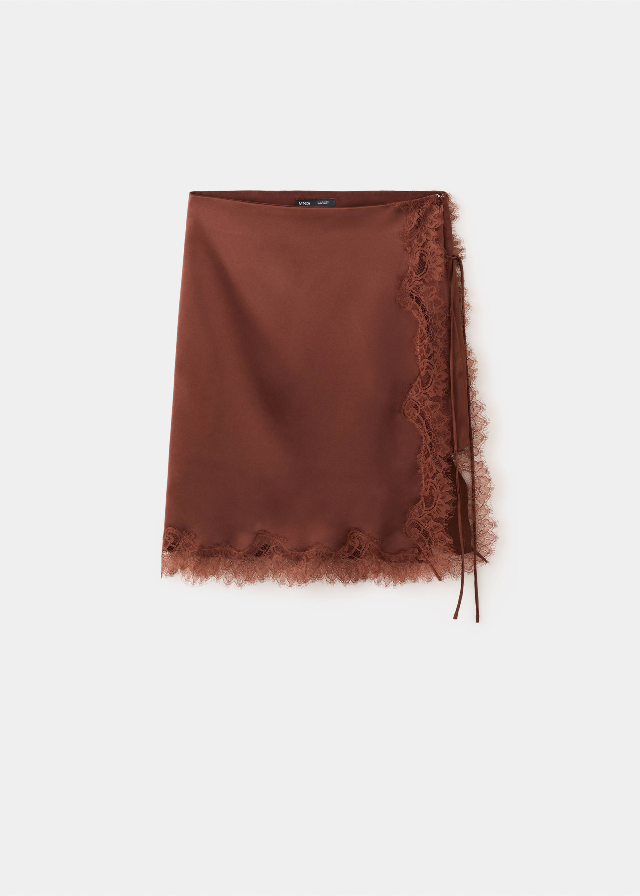 Lace slip skirt - Article without model, Burnt Orange. Ref: 27087798-00.