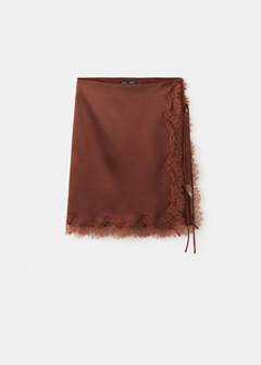 Lace slip skirt — Burnt Orange 6
