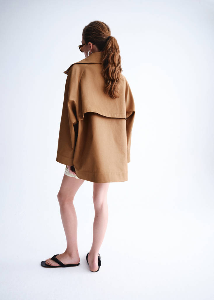 Oversized funnel neck parka — Tobacco Brown
