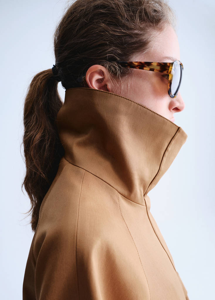 Oversized funnel neck parka — Tobacco Brown