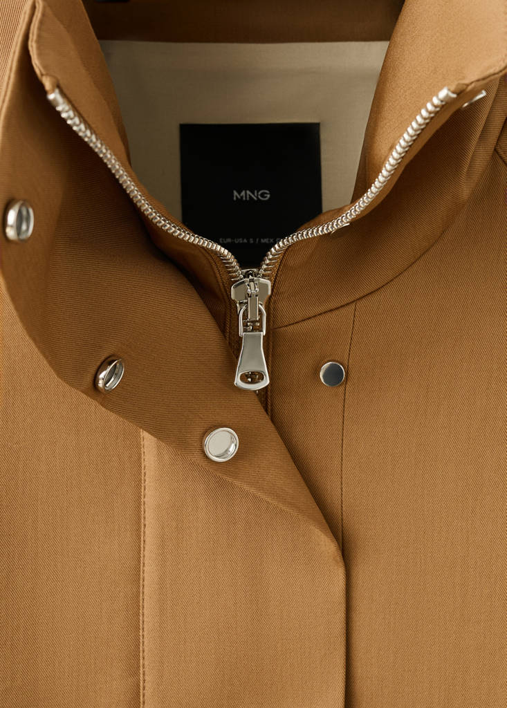 Oversized funnel neck parka — Tobacco Brown