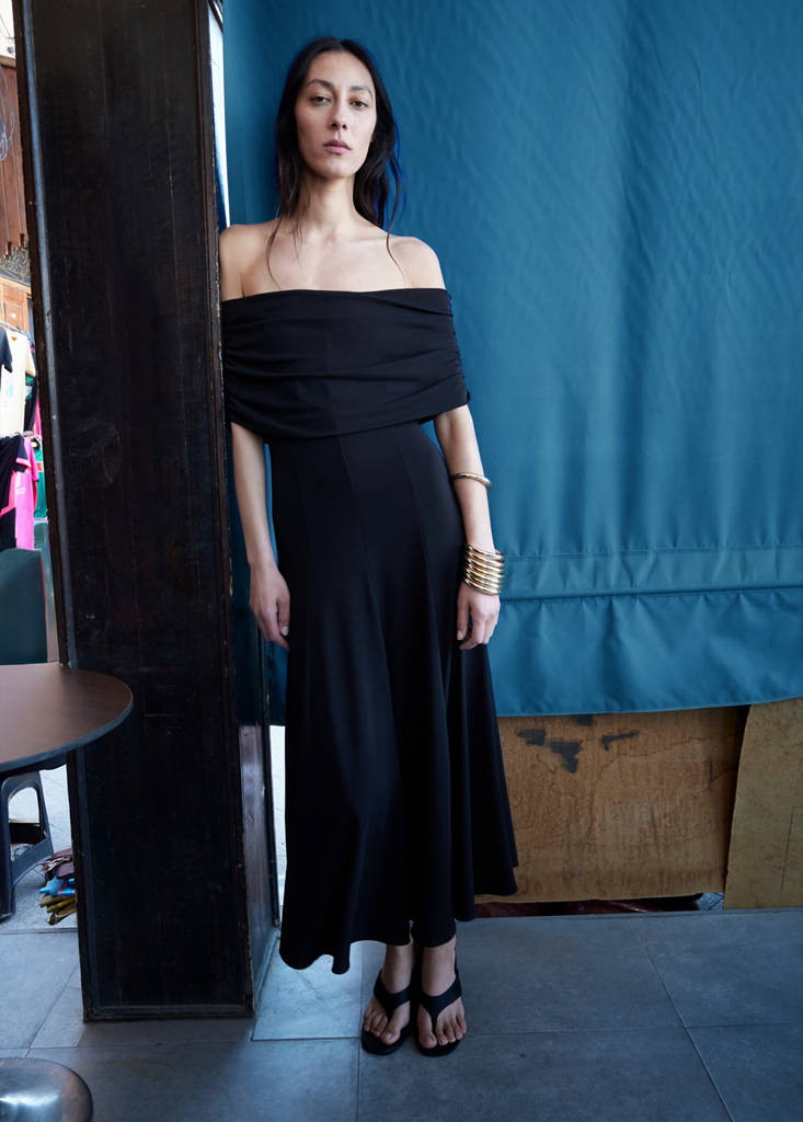 Strapless flared dress — Black